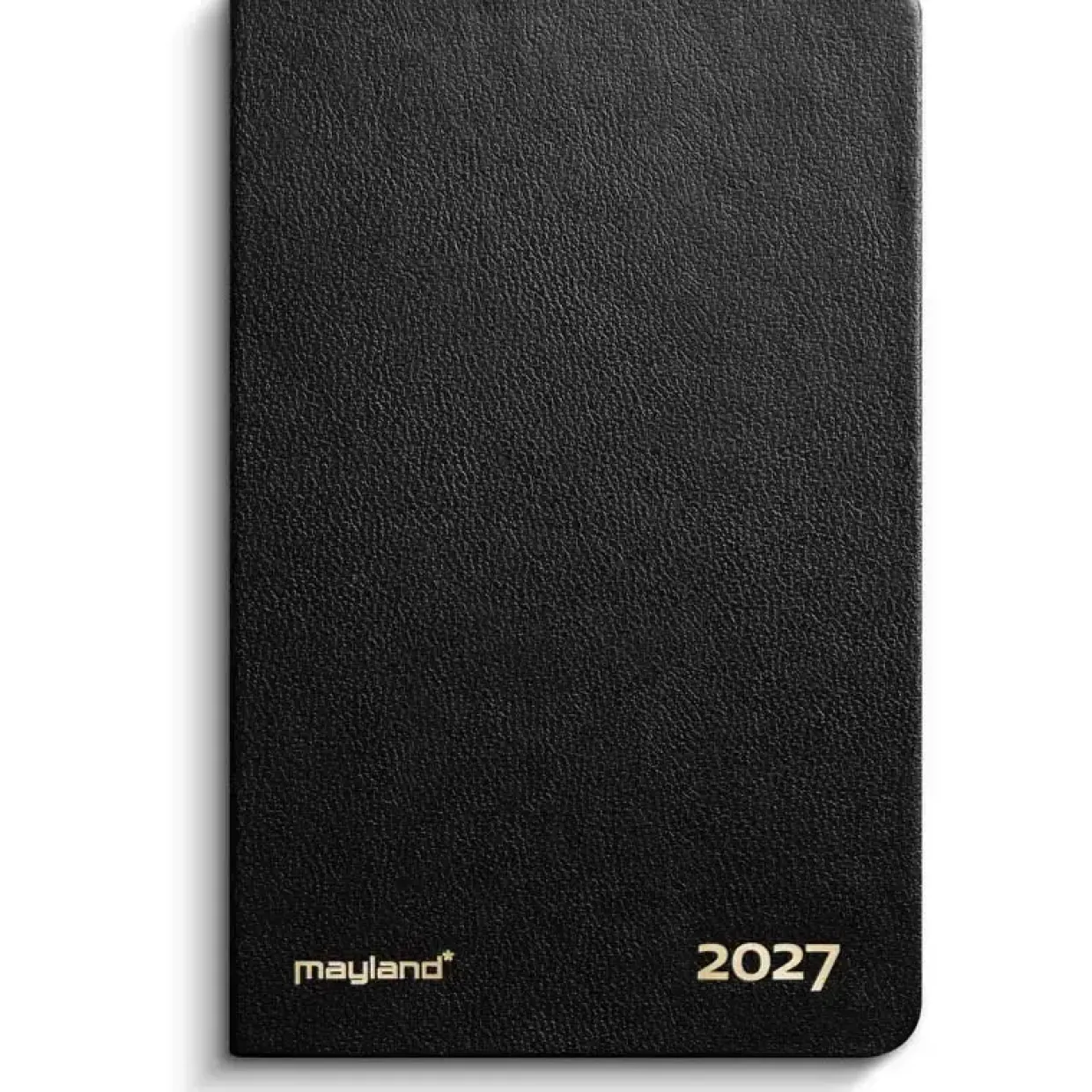 Lommekalender uge - 76x112mm - Tværformat - Kunstskind - Sort - 2027 - Mayland - 27162010