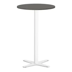 Loungebord Amy Ø650 H1050 mm, Antracit laminat Hvidt understel