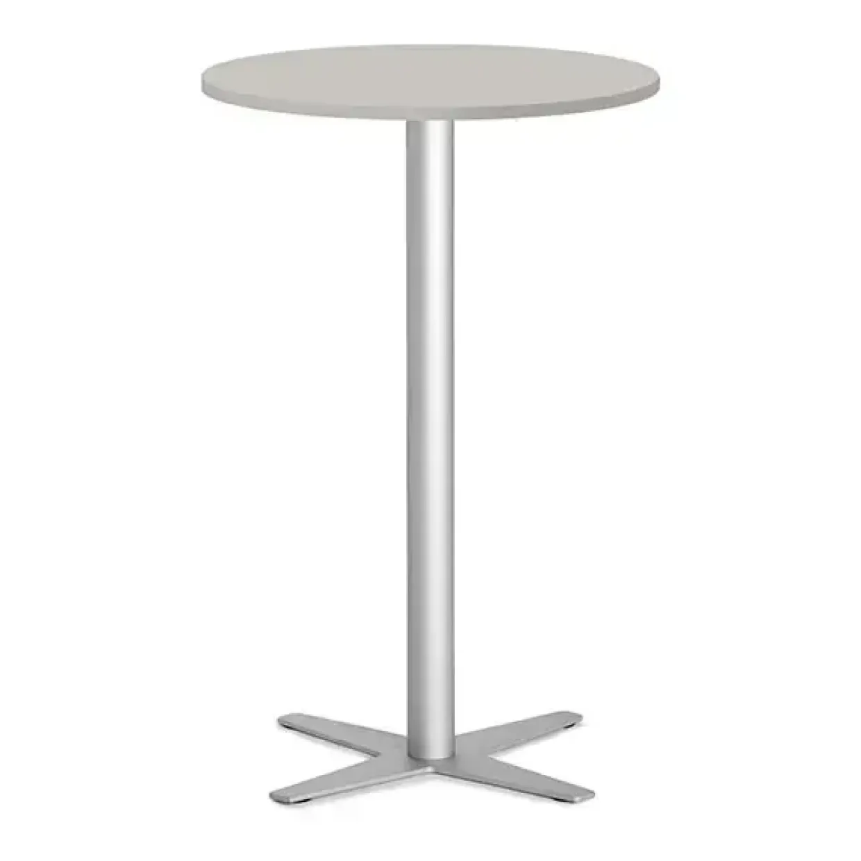 Loungebord Amy Ø650 H1050 mm, Lys grå laminat Alugråt understel