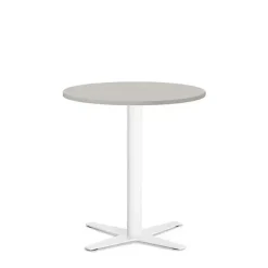 Loungebord Amy Ø650 H752 mm, Lys grå laminat Hvidt understel