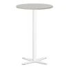 Loungebord Amy Ø650 H1050 mm, Lys grå laminat Hvidt understel