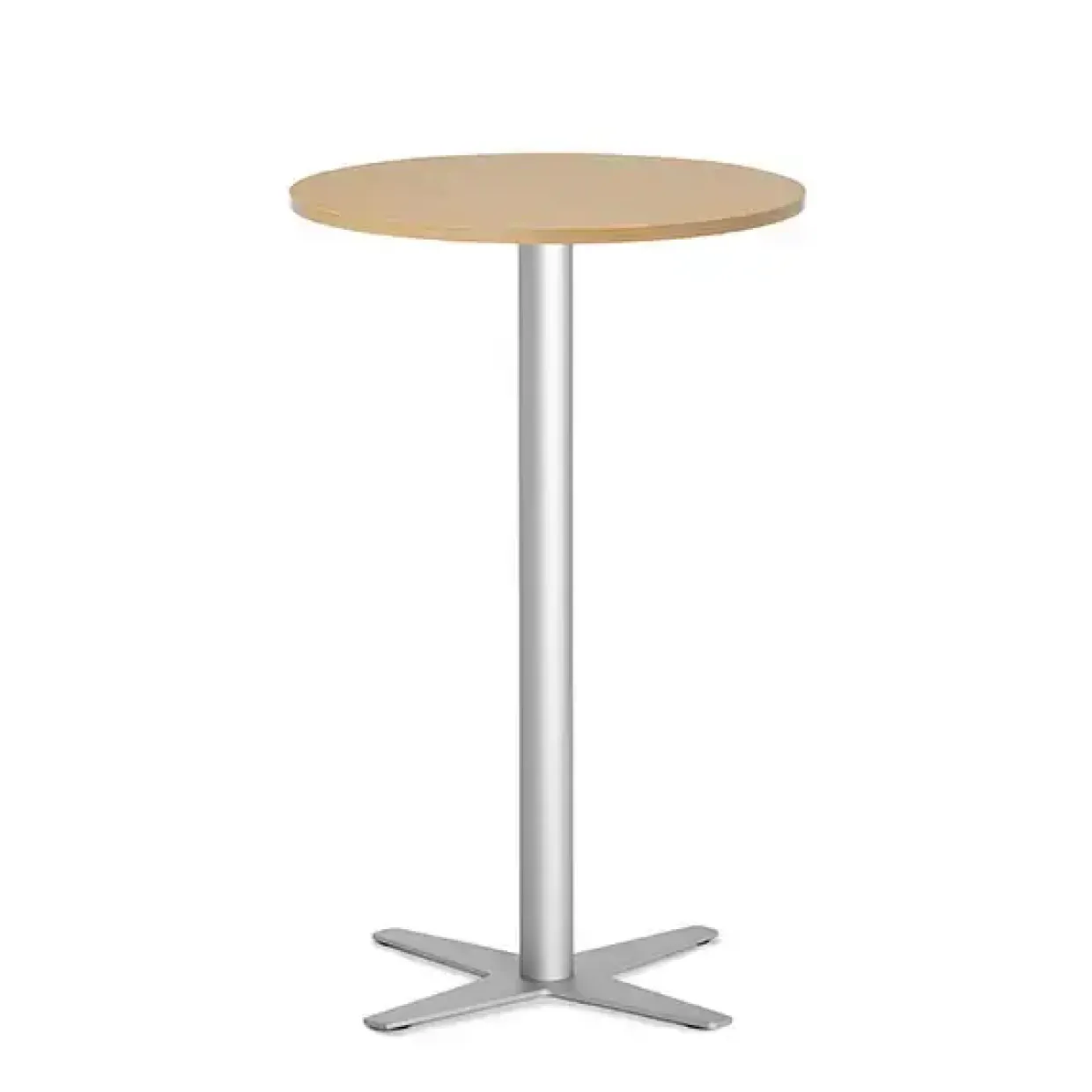 Loungebord Amy Ø650 mm H1050 mm, Bøg laminat Alugråt understel