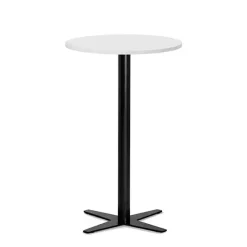Loungebord Amy Ø650 mm H1050 mm, Hvid laminat Sort understel