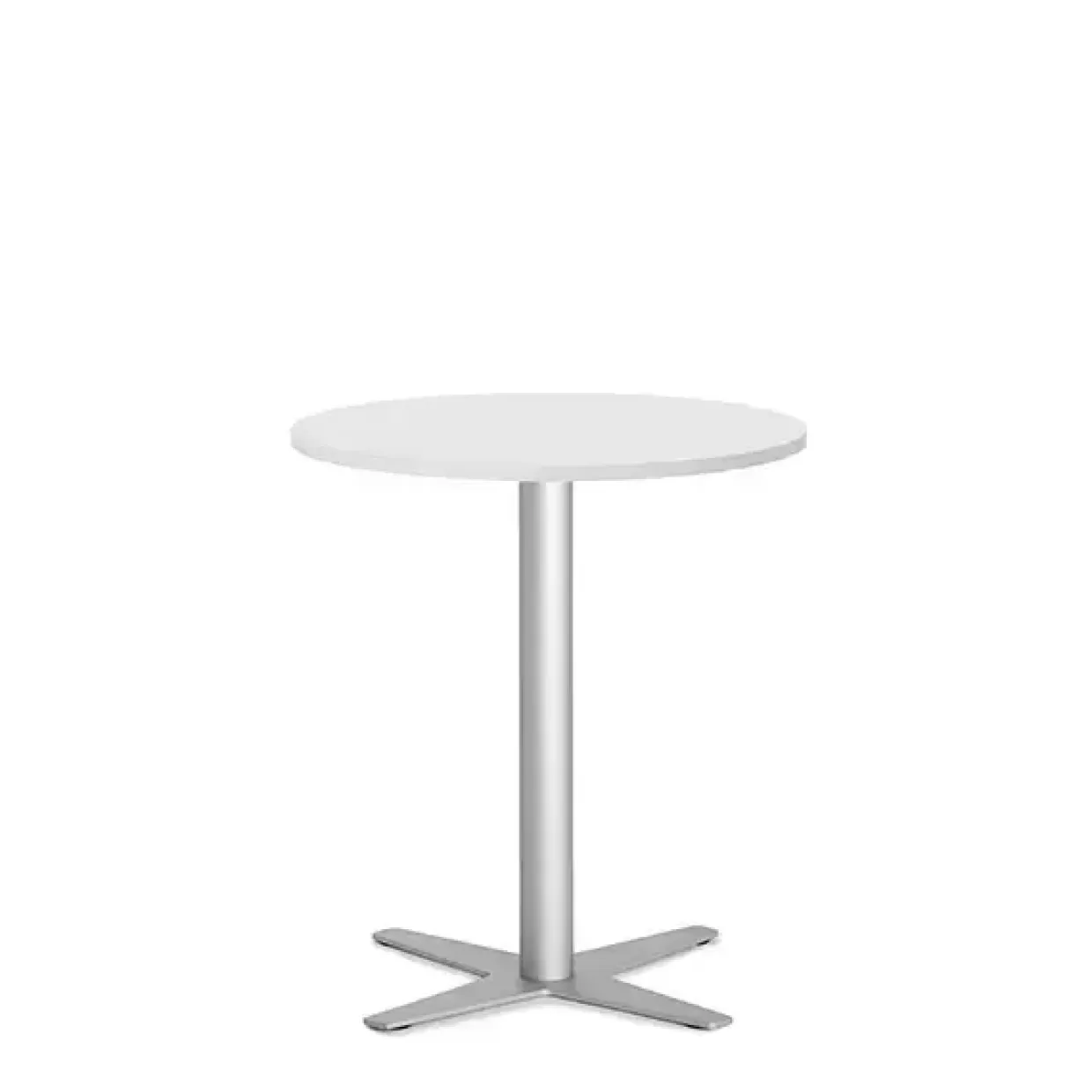 Loungebord Amy Ø650 mm H752 mm, Hvid laminat Alugråt understel