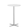 Loungebord Amy Ø650 mm H1050 mm, Hvid laminat Alugråt understel