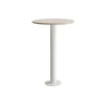 Loungebord Cirkum, Ø700mm, højde 1100 mm, massiv eg med hvidt stel