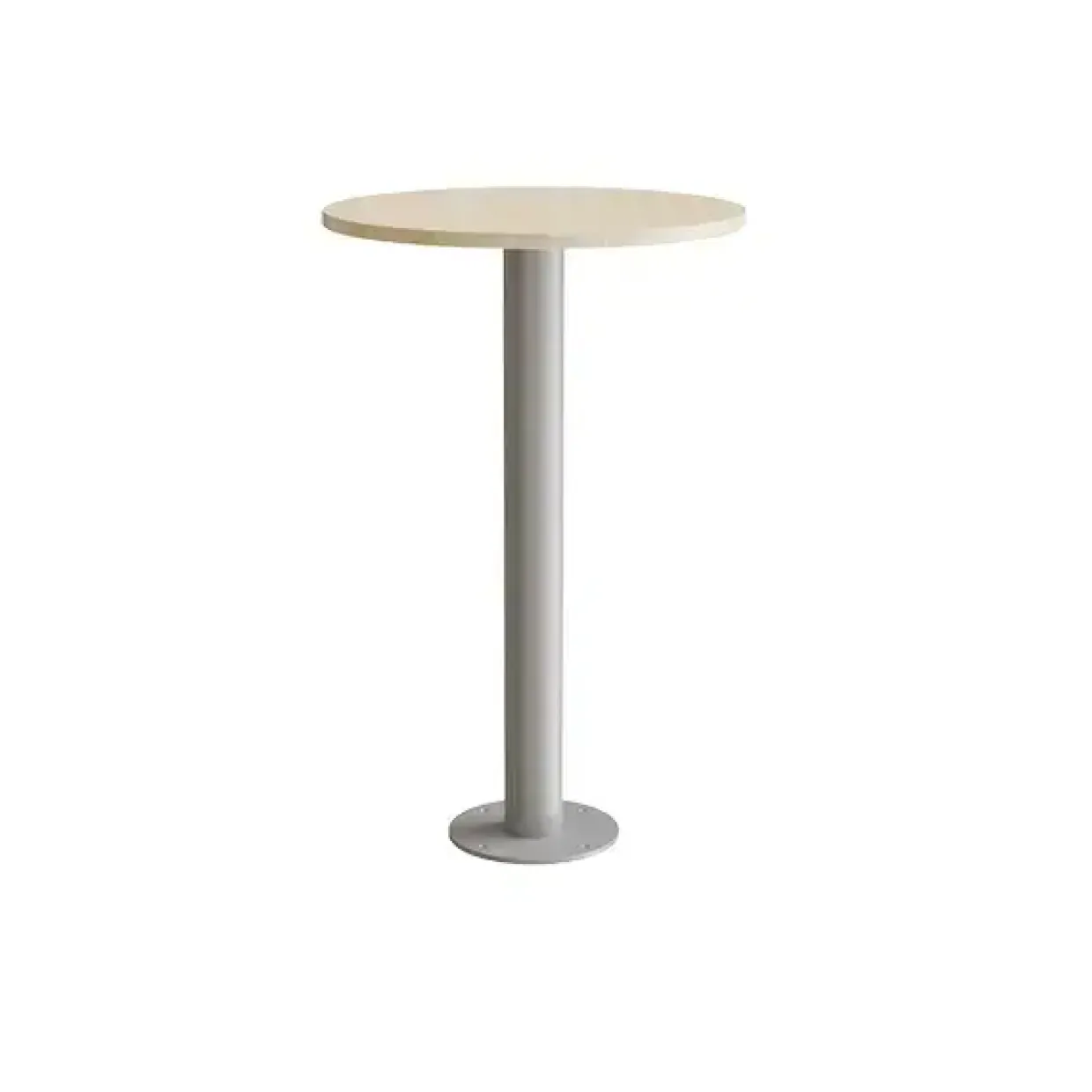 Loungebord Cirkum, Ø700mm, højde 1100 mm, massiv birk med alugråt stel