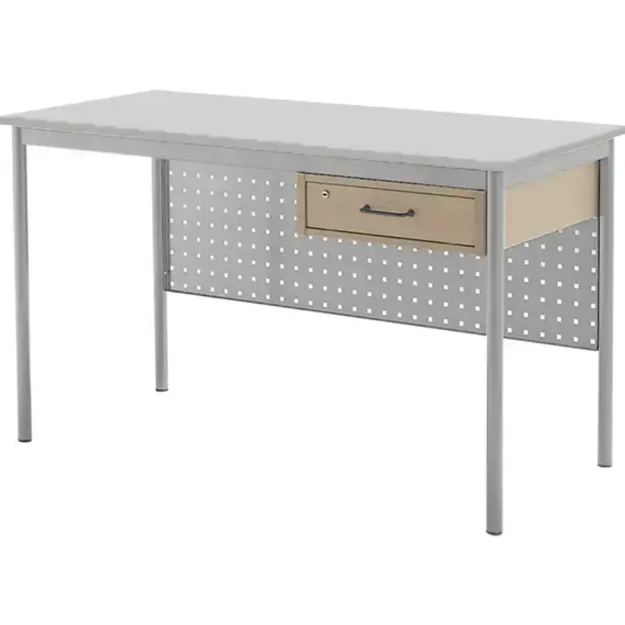 Lærerbord Combi 1400x700 mm Lys grå på alugrå understel