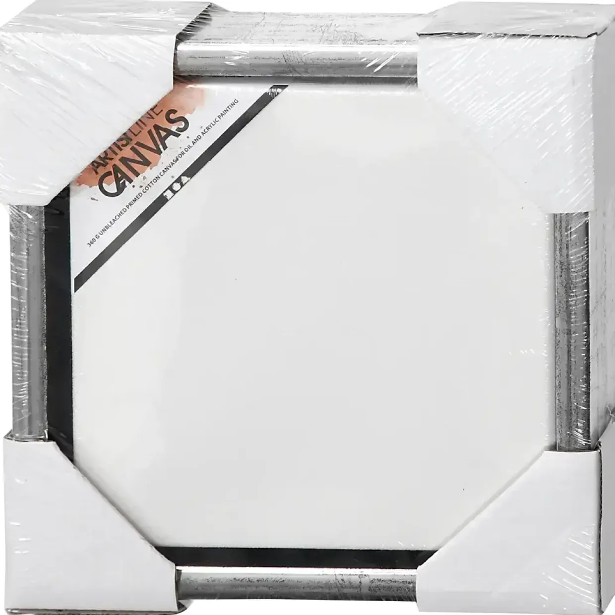Lærred med ramme - 20 x 20 cmLærred med ramme – 20×20 cm – Hvid/Antik sølv