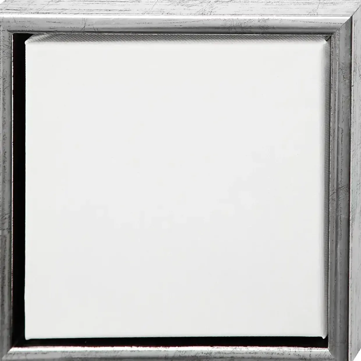 Lærred med ramme - 20 x 20 cmLærred med ramme – 20×20 cm – Hvid/Antik sølv