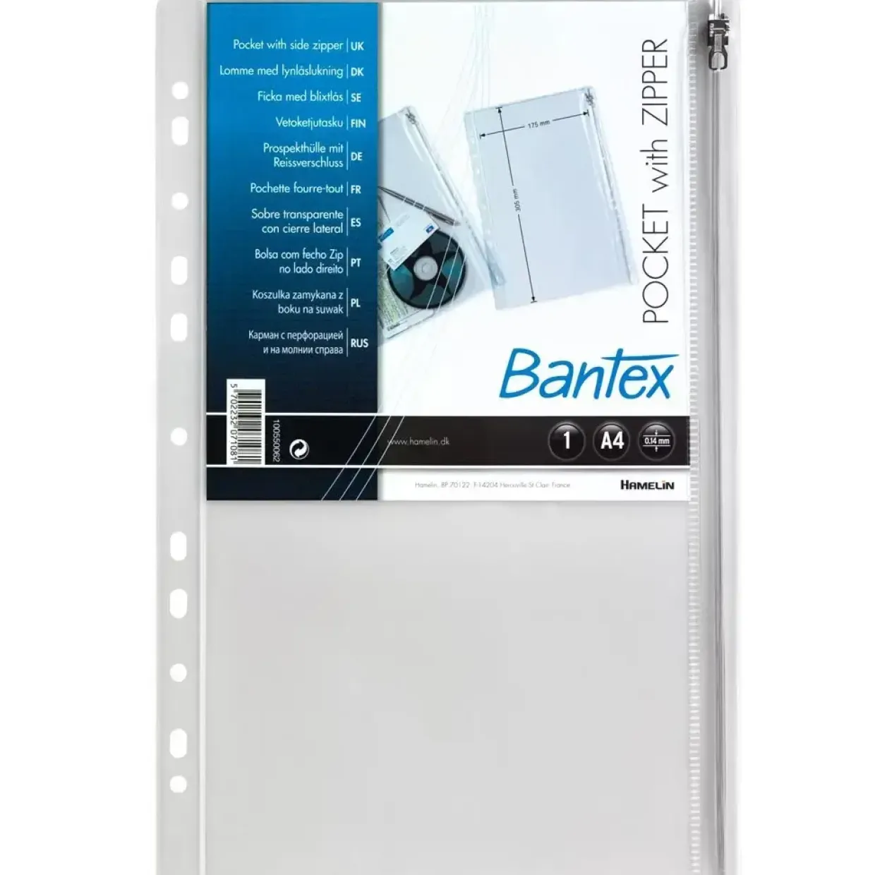Lynlåslomme Bantex PVC A4 0,14 mm (10)