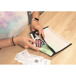 Lynlåslomme med hulkant - HERMA Universal A5 - Sort - Semi-transparent - Køb minimum 5 stk.
