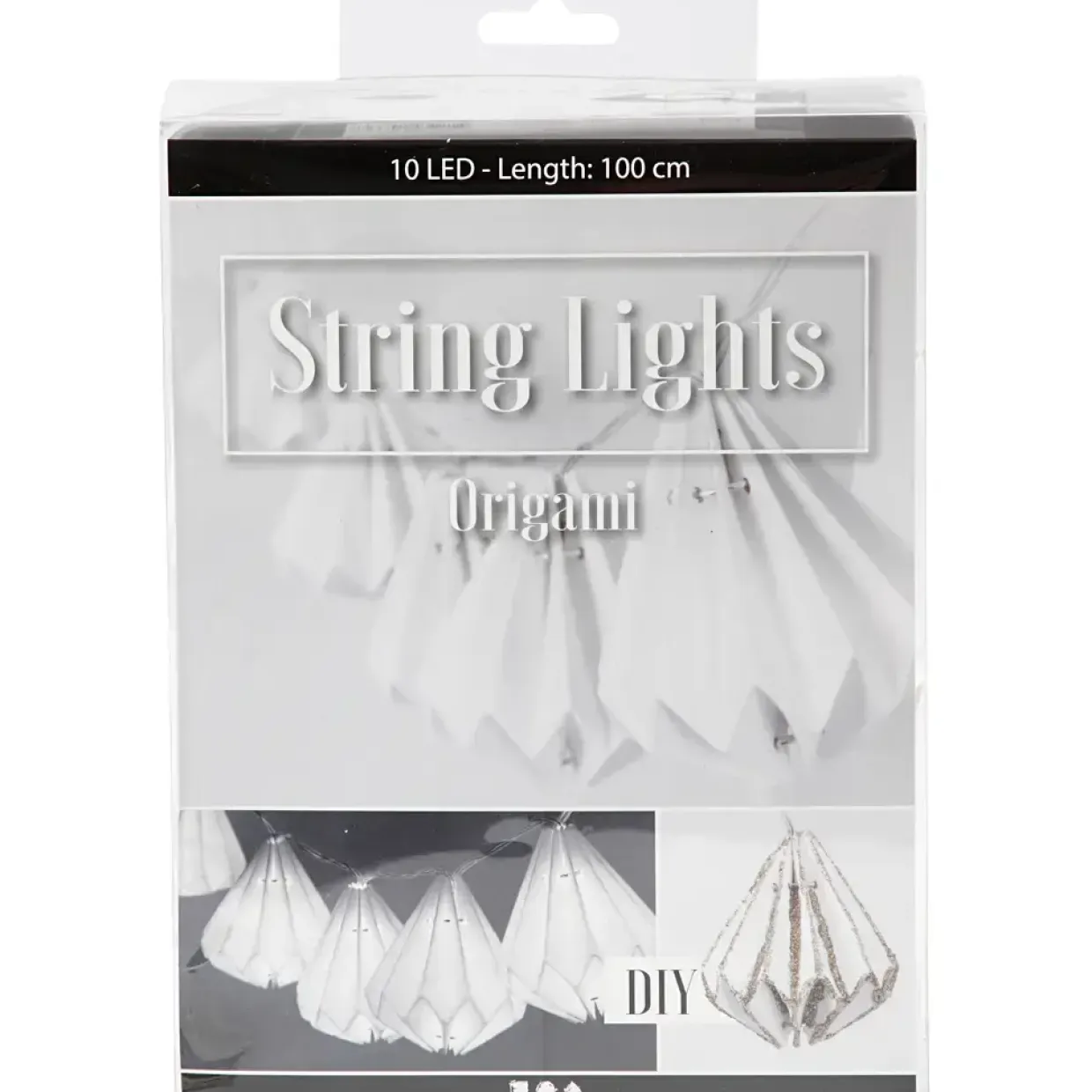 Lyskæde LED med lampeskærme hvid dråbe L:100cm Ø65mm