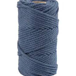 Macramé snor L: 55 m diam. 4 mm blå 330 g