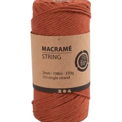 Macramé snor L: 198 m diam. 2 mm brændt orange 330 g