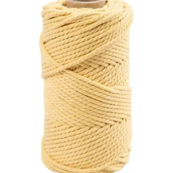 Macramé snor L: 55 m diam. 4 mm lys gul 330 g