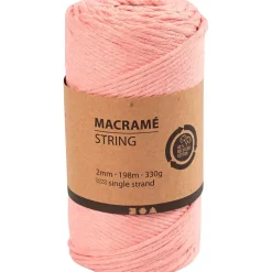 Macramé snor L: 198 m diam. 2 mm rosa 330 g