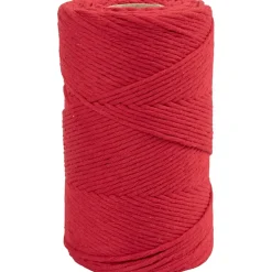 Macramé snor – 198 m – Ø 2 mm – rød – 330 g