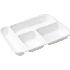 Madbakke, ABENA Cater-Line, 32,2x26,2x3,4cm, hvid, PP, 4-rums - 200 stk