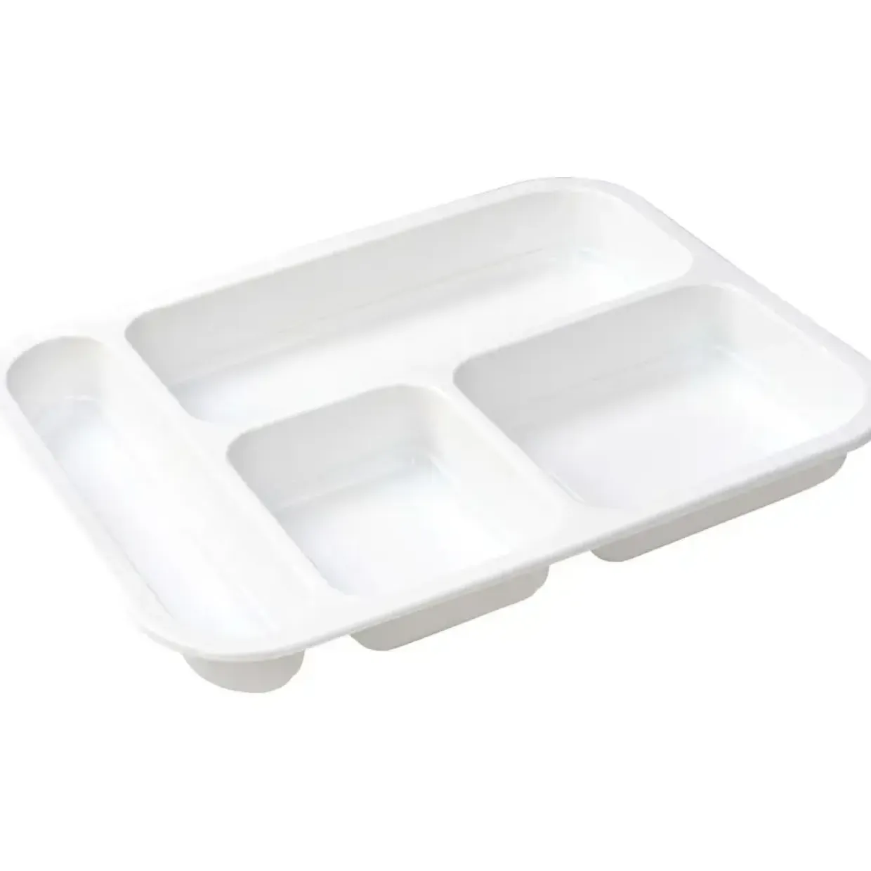 Madbakke, ABENA Cater-Line, 32,2x26,2x3,4cm, hvid, PP, 4-rums - 200 stk