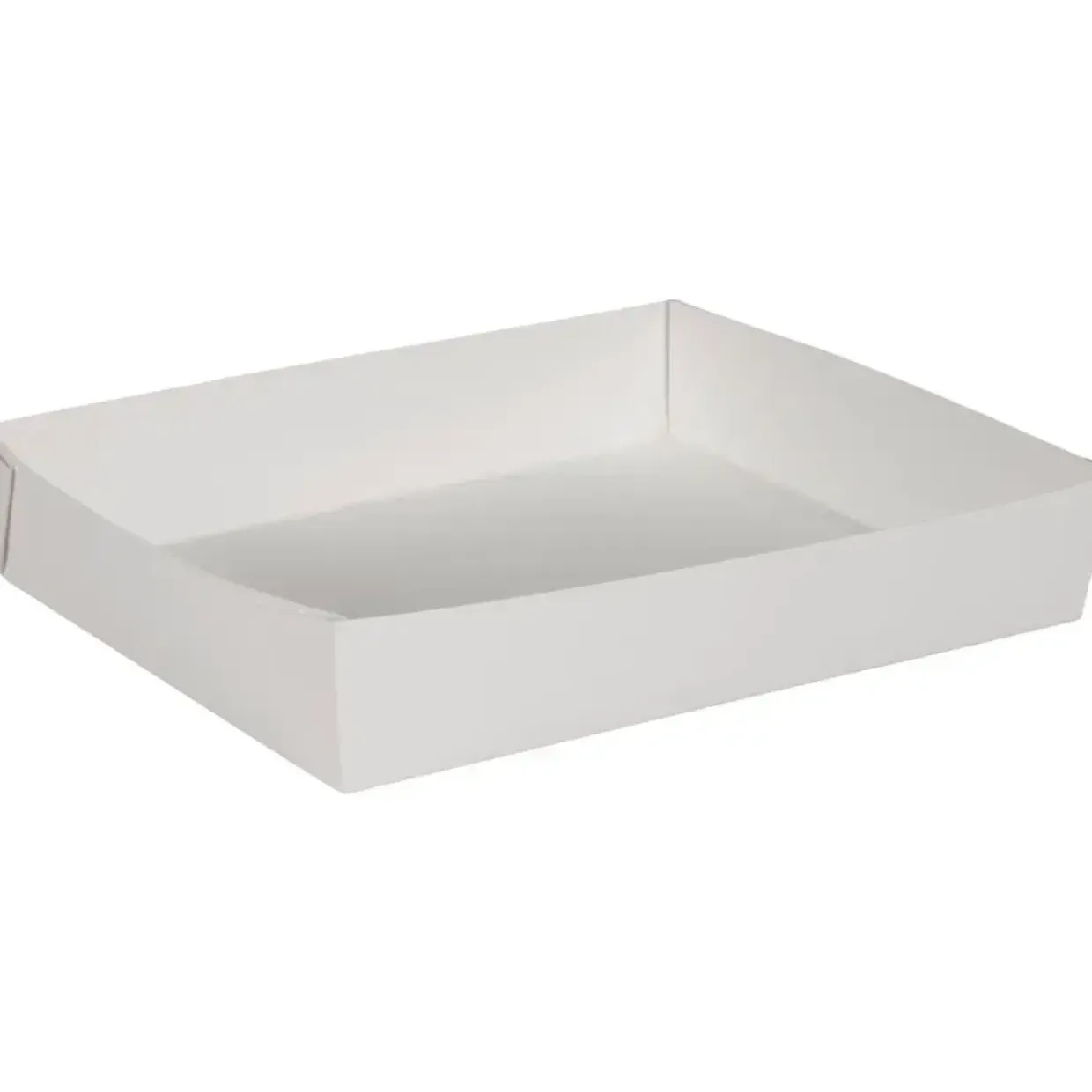 Madbakke, 27x22x5cm, hvid, pap/PE - 100 stk