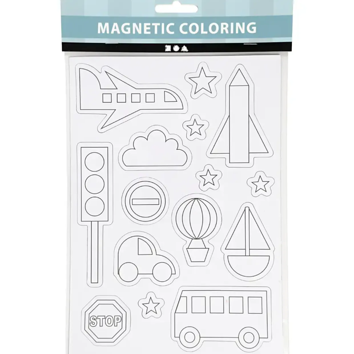 Magneter til børn med biler og fly 14,85 x 21 cm
