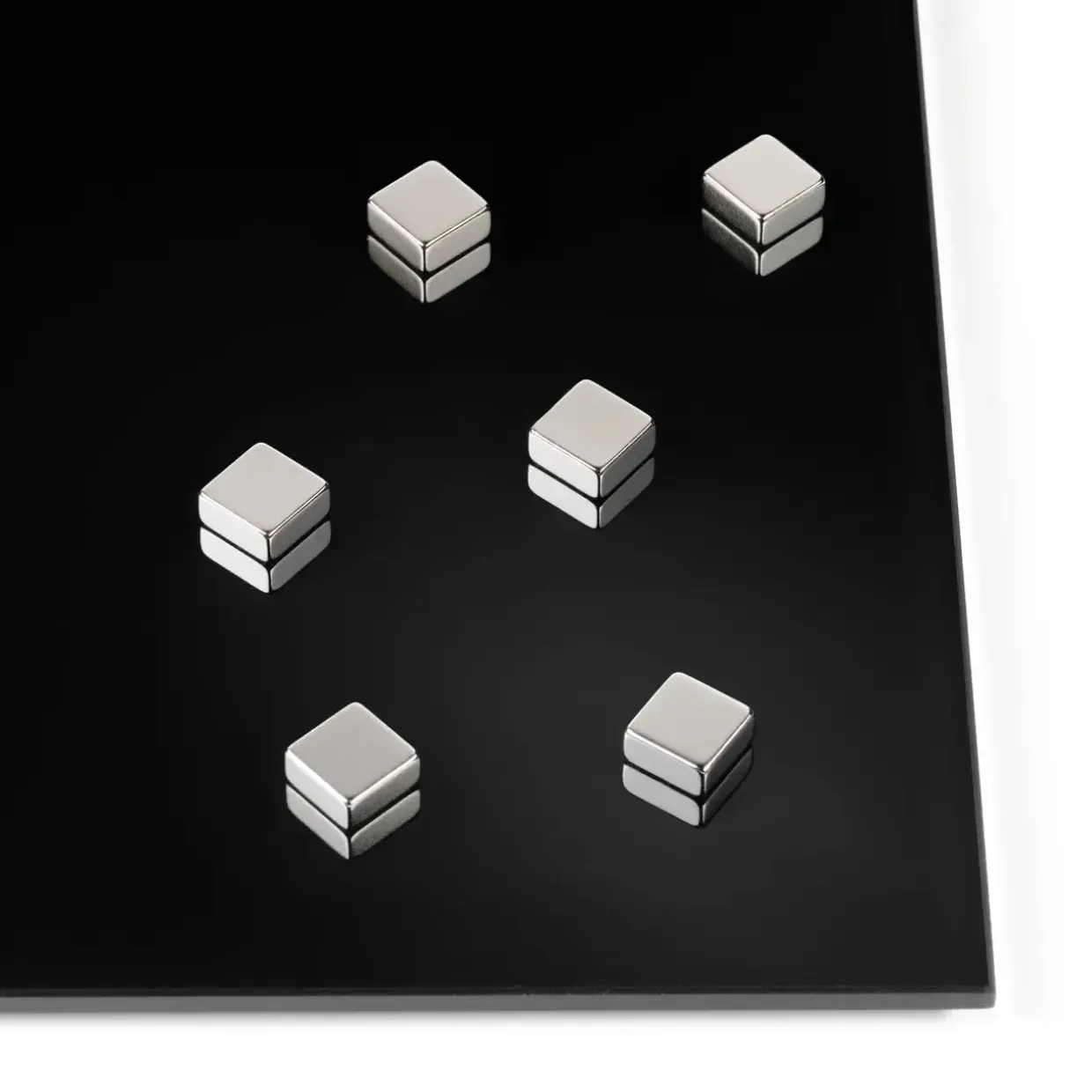 Magneter til glastavle - NAGA stål firkantet stærke - 6 stk.