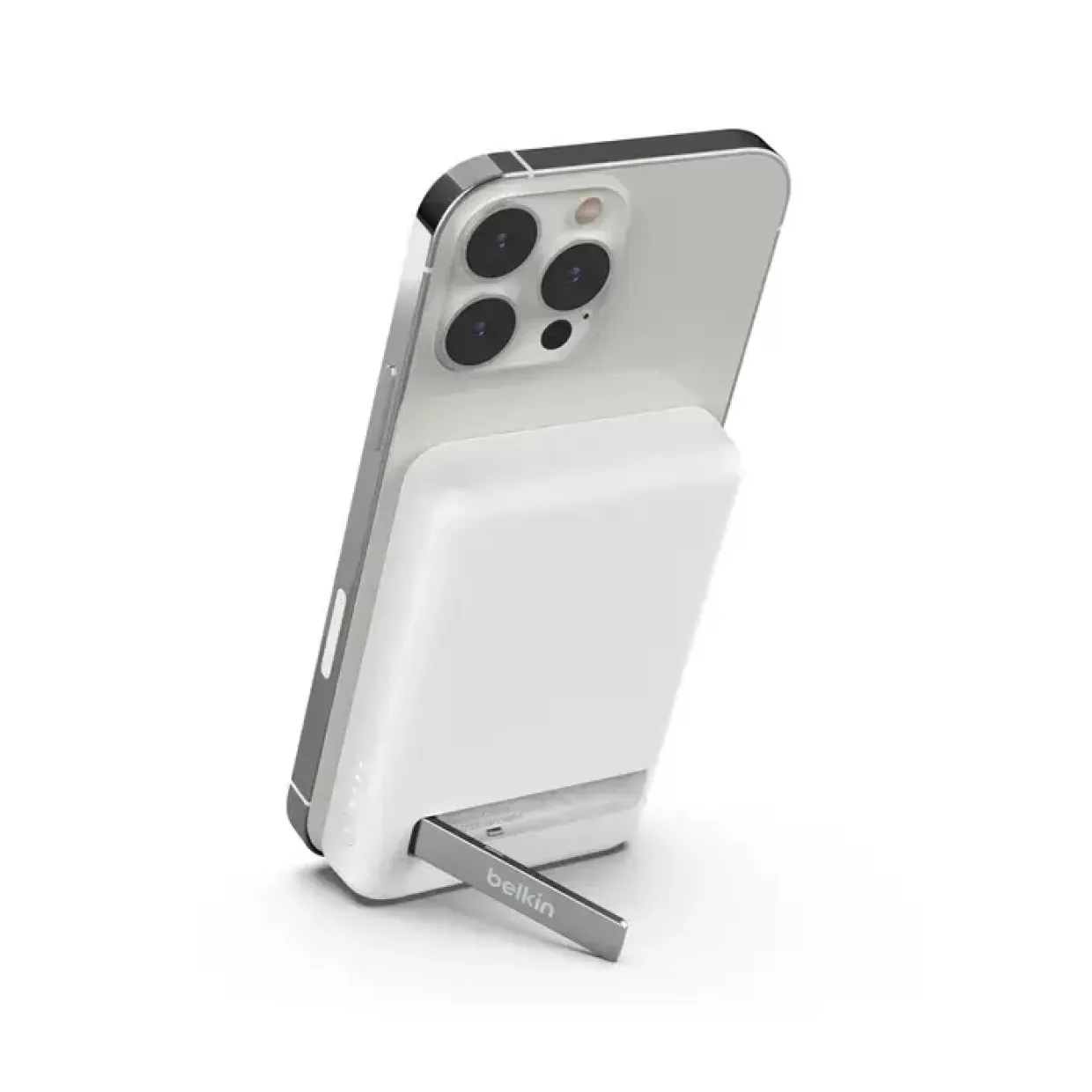 Magnetic Wireless Power Bank with kick stand 5,000mAh White Belkin
