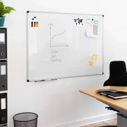 Magnetisk Whiteboard med aluramme - 120 x 90 cm
