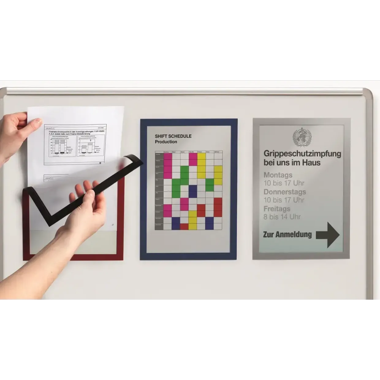 Magnetrammer - A4 DURAFRAME® MAGNETIC - Sort ramme - 5 stk