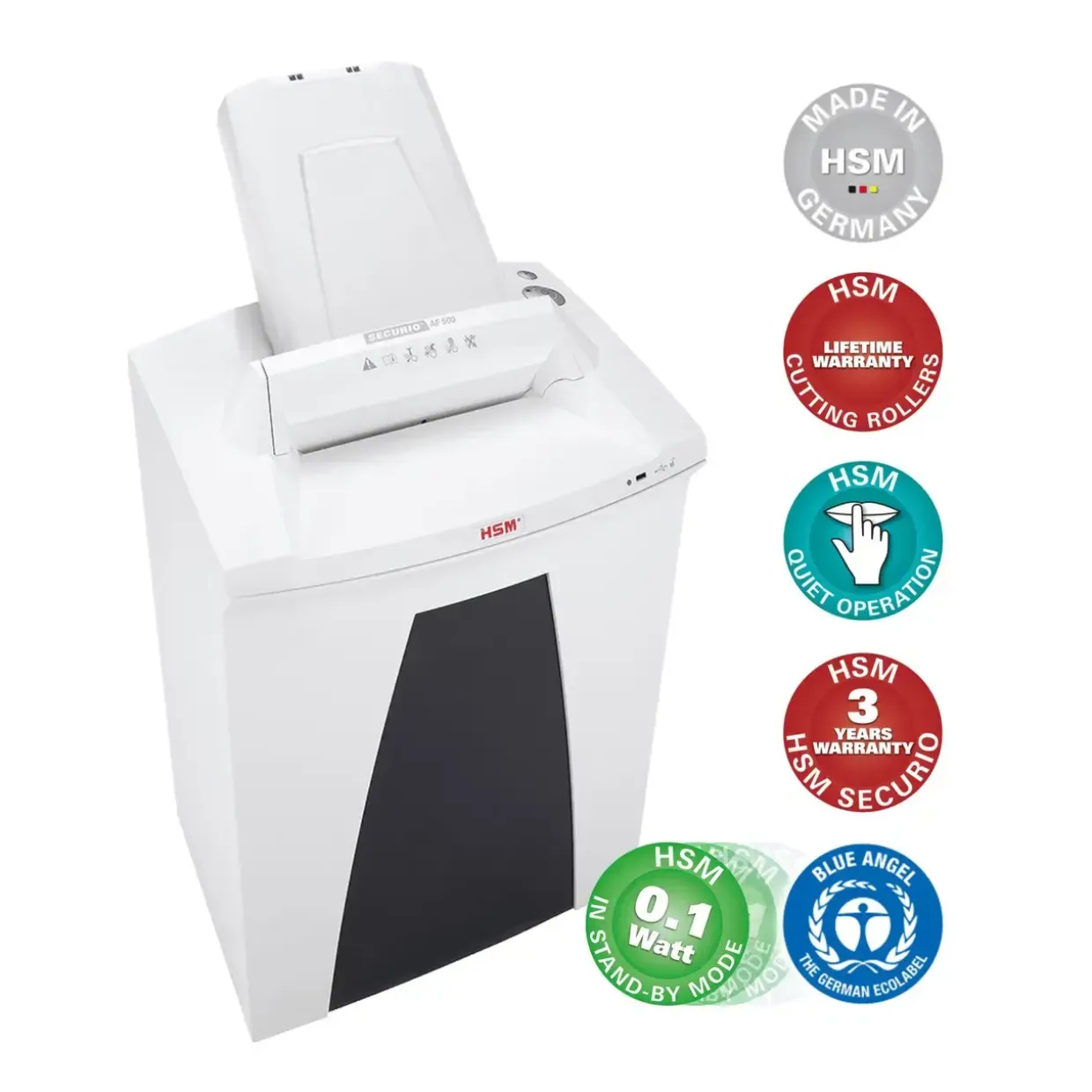 Makulator - HSM Securio AF500 konfetti 0,78x11 hvid P-6
