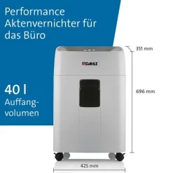 Makuleringsmaskine, Dahle Deskside 404P, 40 L, grå
