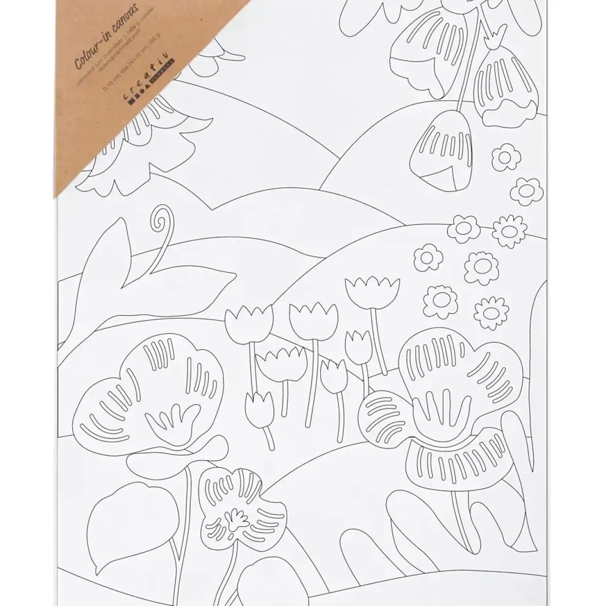 Malerlærred med print, Blomsterlandskab, D: 1,6 cm, str. 24x30 cm, 360 g - 1 stk