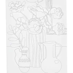 Malerlærred med print, Blomster stilleben, D: 1,6 cm, str. 24x30 cm, 360 g - 1 stk