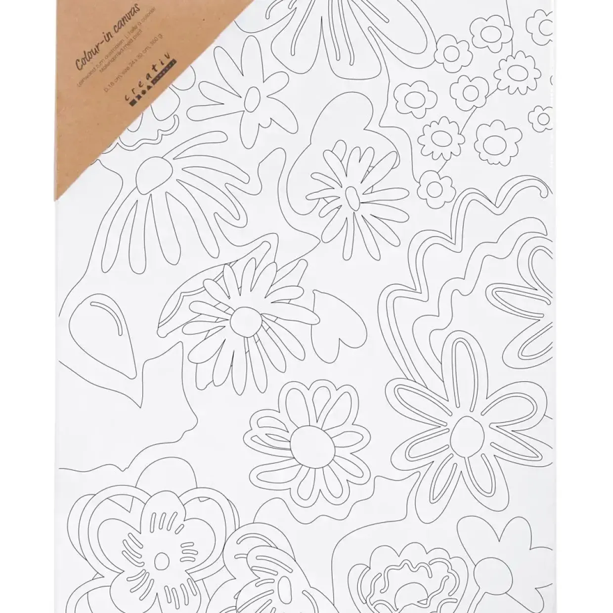 Malerlærred med print, Blomster, D: 1,6 cm, str. 24x30 cm, 360 g - 1 stk