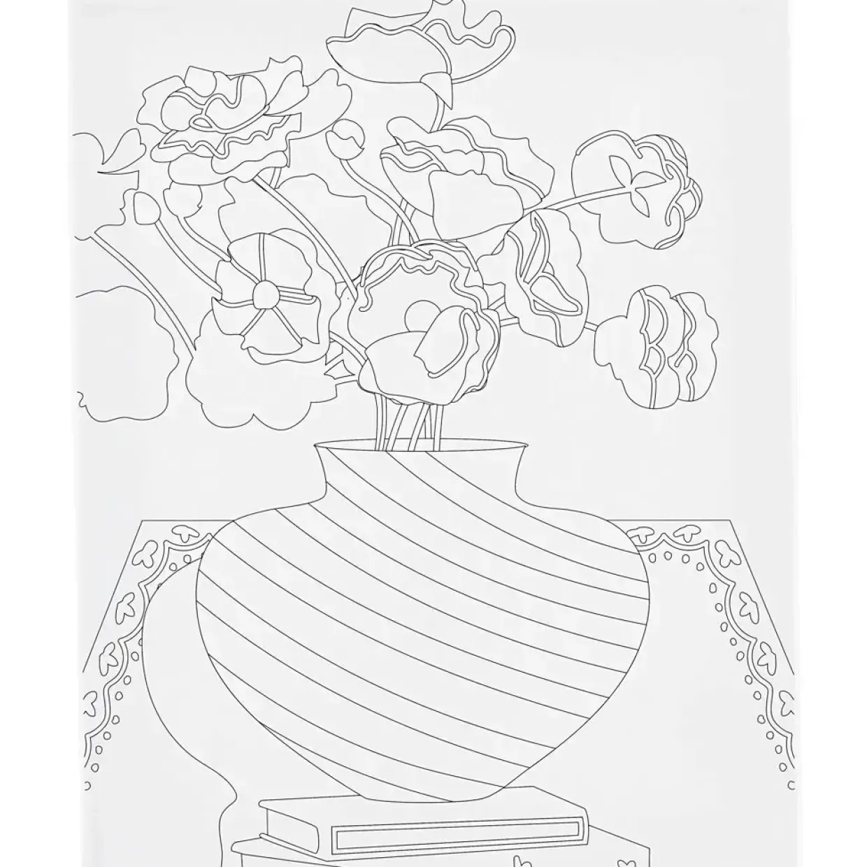 Malerlærred med print, Buket i vase, D: 1,6 cm, str. 24x30 cm, 360 g - 1 stk