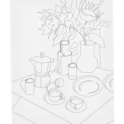 Malerlærred med print, Morgenbord, D: 1,6 cm, str. 24x30 cm, 360 g - 1 stk