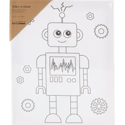 Malerlærred med print, Robot, D: 1,6 cm, str. 24x30 cm, 360 g - 1 stk