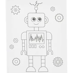 Malerlærred med print, Robot, D: 1,6 cm, str. 24x30 cm, 360 g - 1 stk