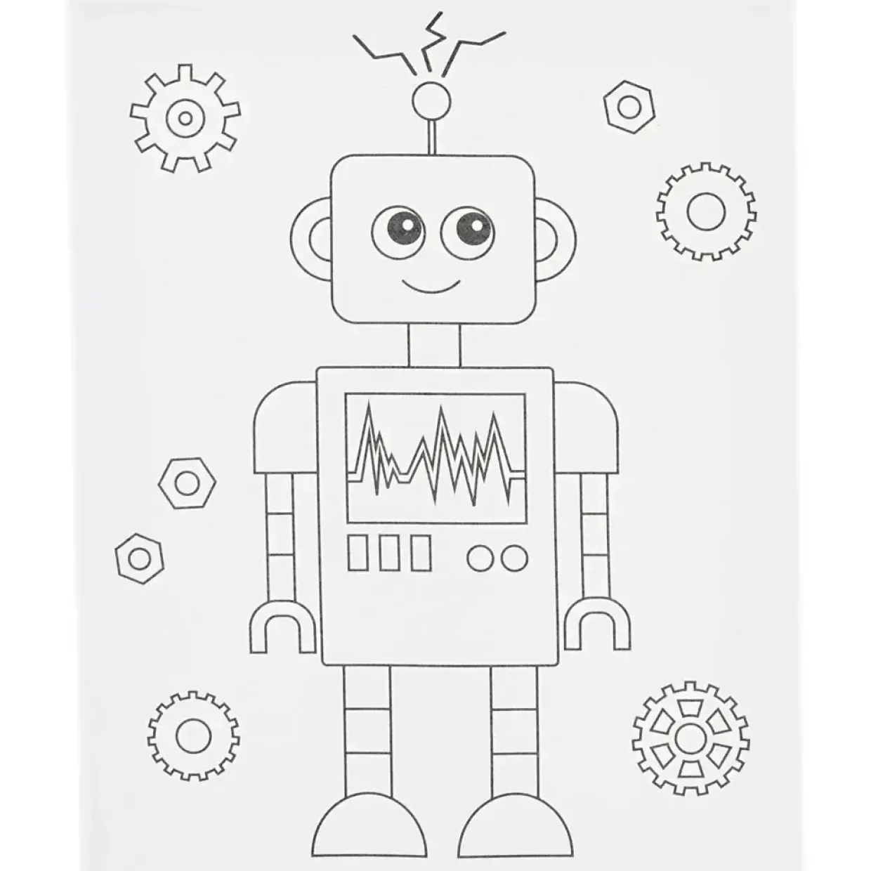 Malerlærred med print, Robot, D: 1,6 cm, str. 24x30 cm, 360 g - 1 stk