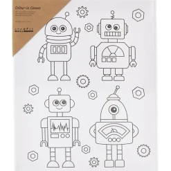 Malerlærred med print, Robotter , D: 1,6 cm, str. 24x30 cm, 360 g - 1 stk