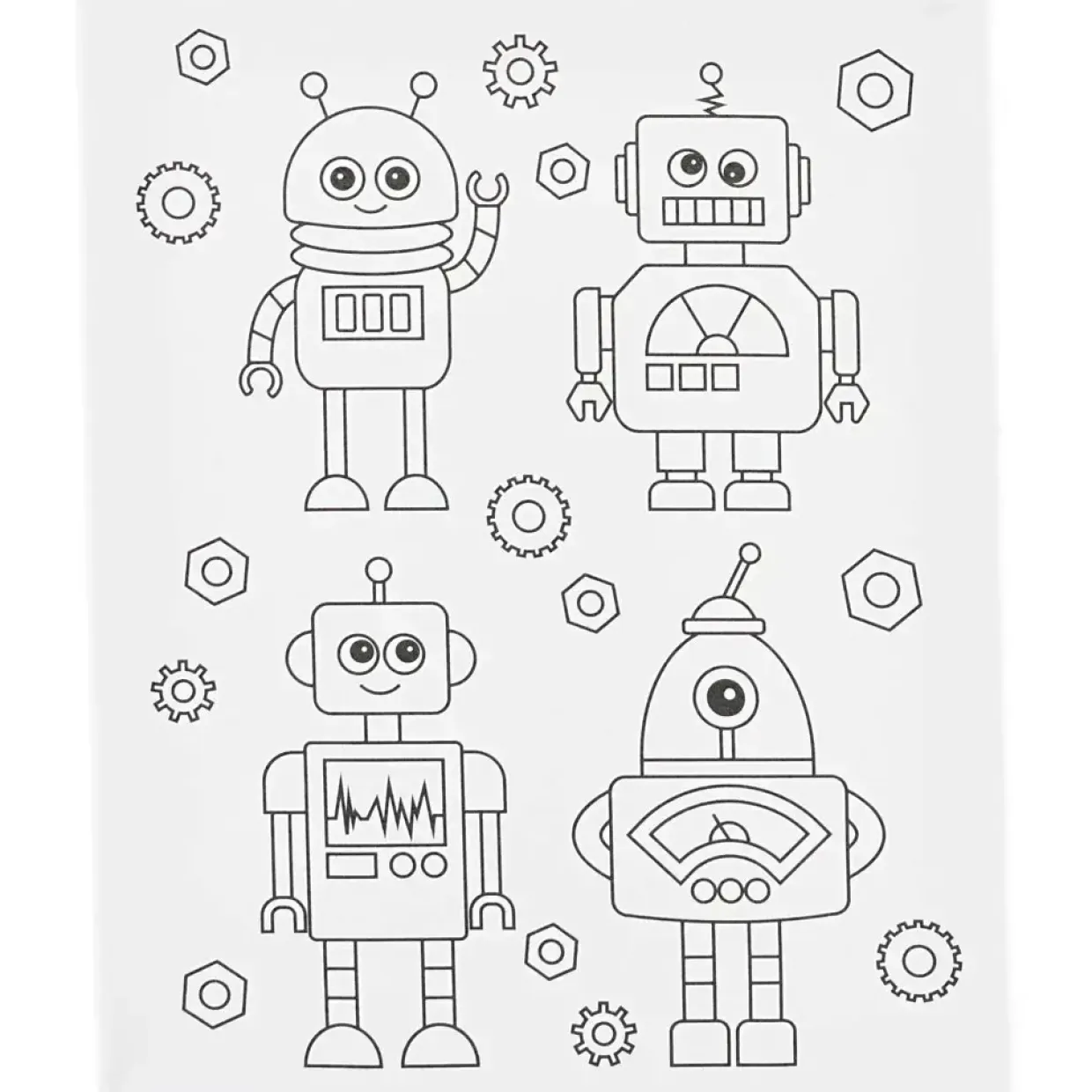 Malerlærred med print, Robotter , D: 1,6 cm, str. 24x30 cm, 360 g - 1 stk
