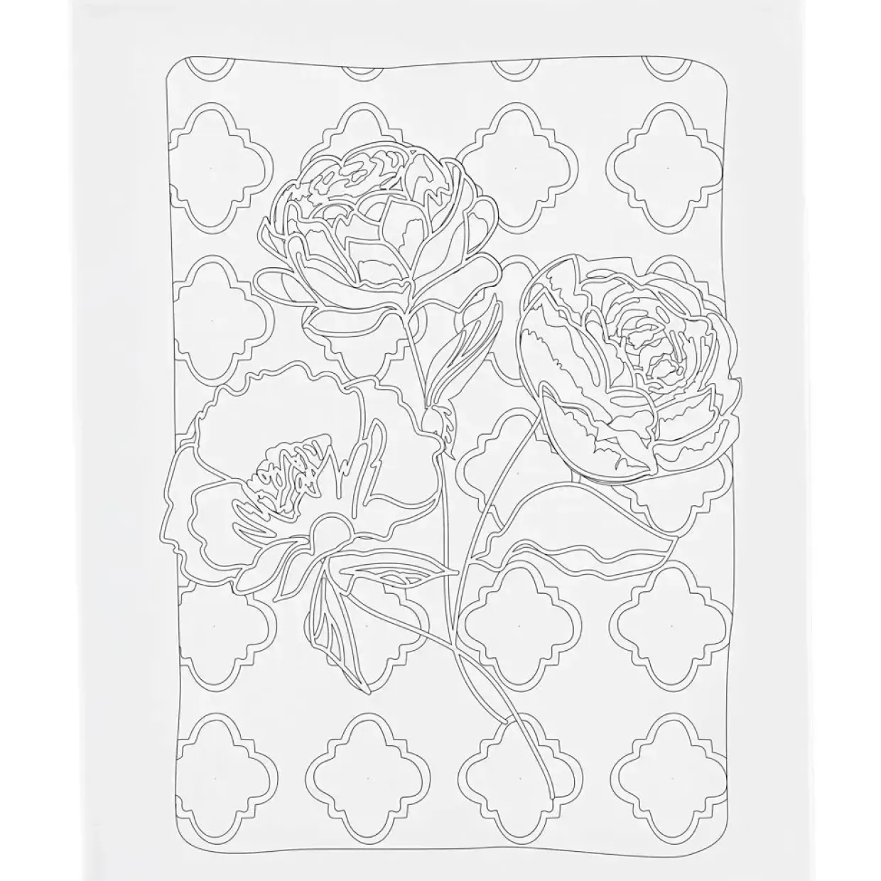 Malerlærred med print, Roser, D: 1,6 cm, str. 24x30 cm, 360 g - 1 stk