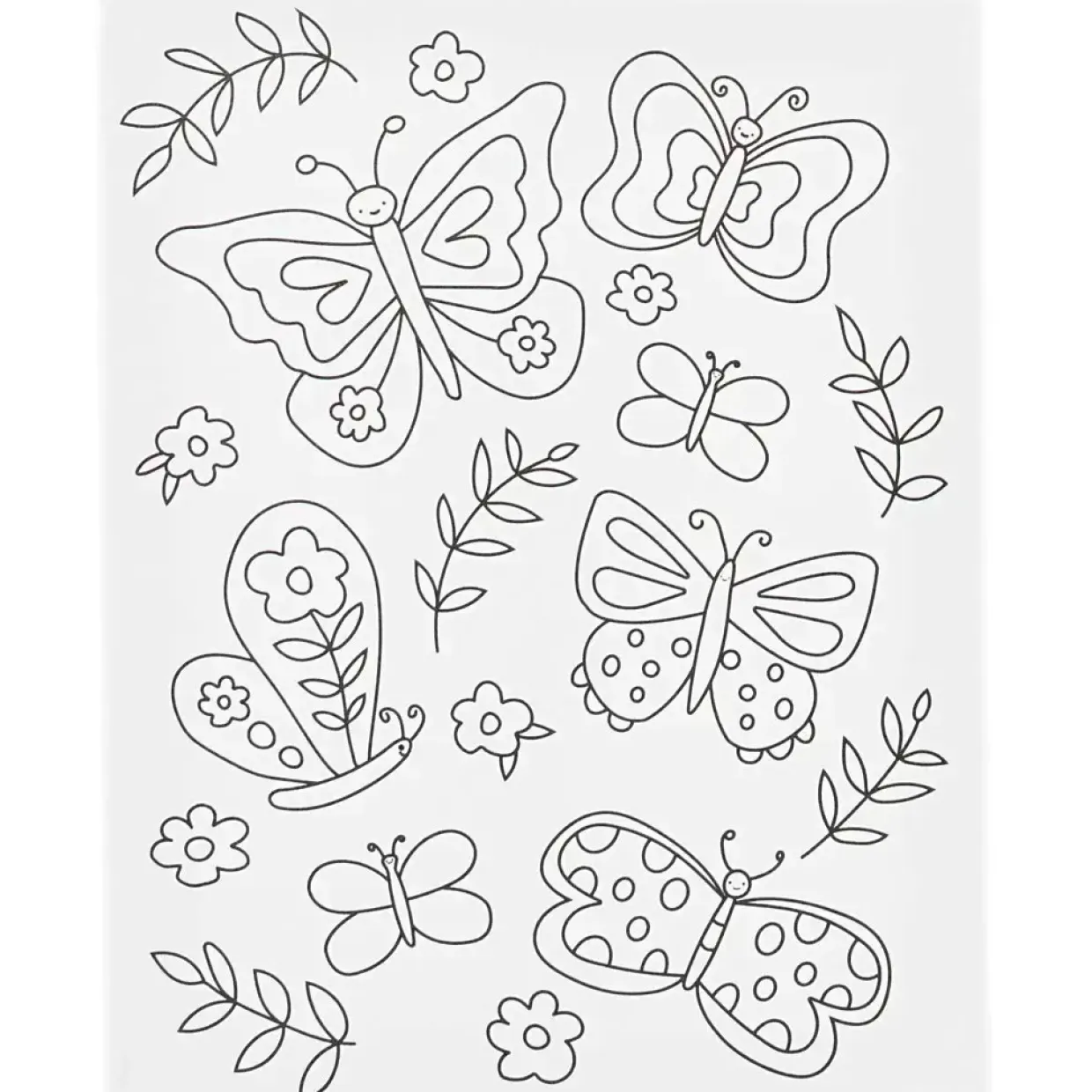 Malerlærred med print, Sommerfugle, D: 1,6 cm, str. 24x30 cm, 360 g - 1 stk