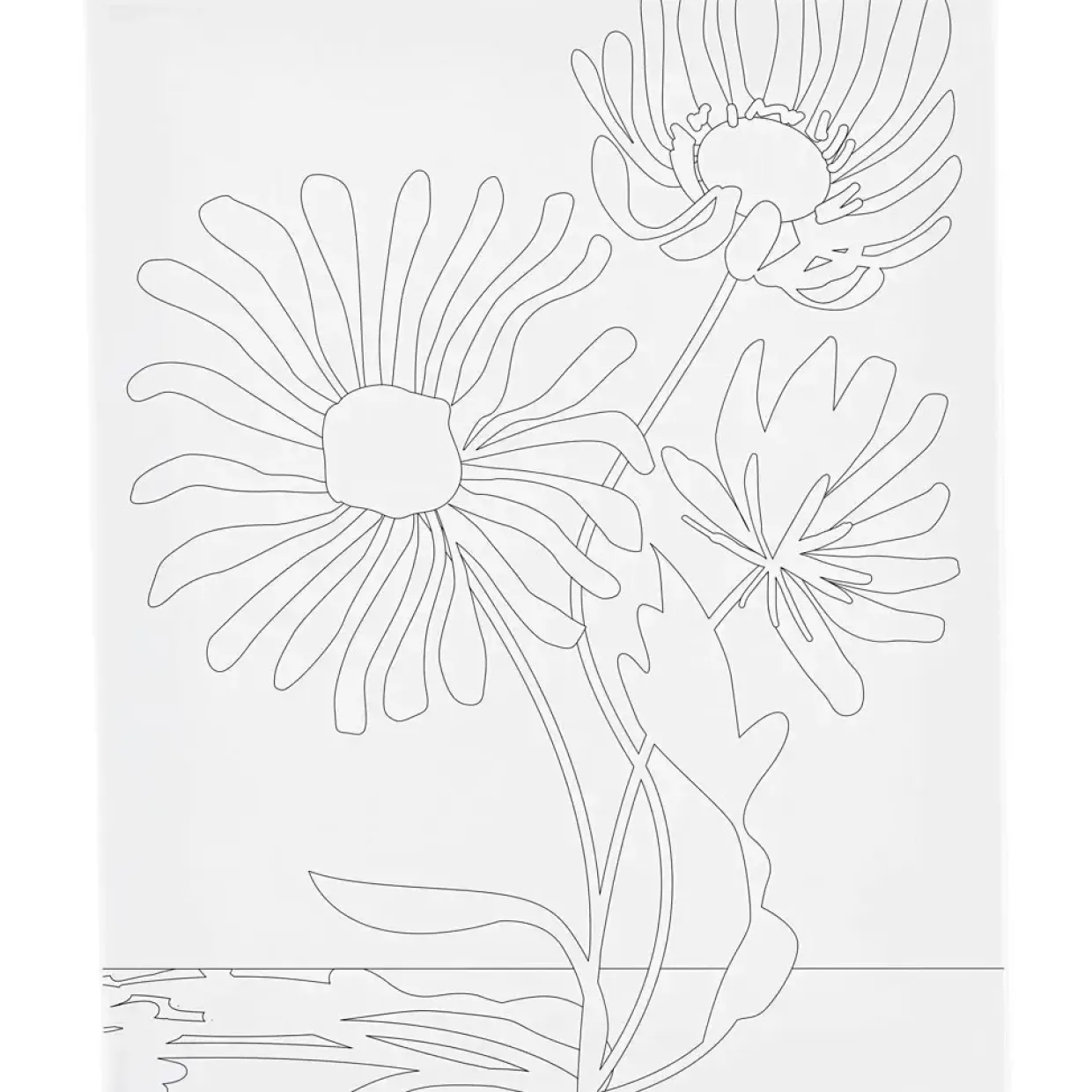 Malerlærred med print, Store blomster, D: 1,6 cm, str. 24x30 cm, 360 g - 1 stk