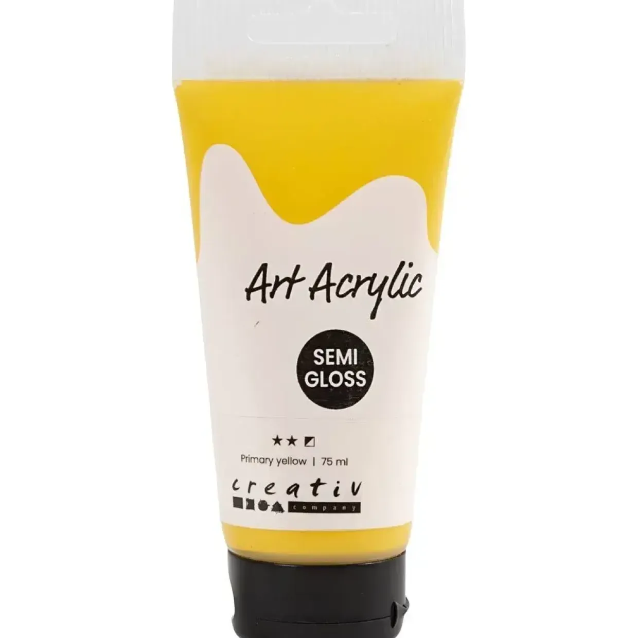 Maling akryl Pigment Art, halvblank, halvdækkende, Primary yellow, 75ml