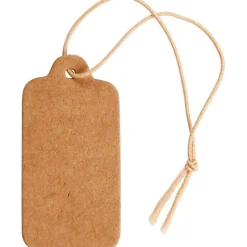 Manillamærker med snor 15x30mm lys brun - 100 stk