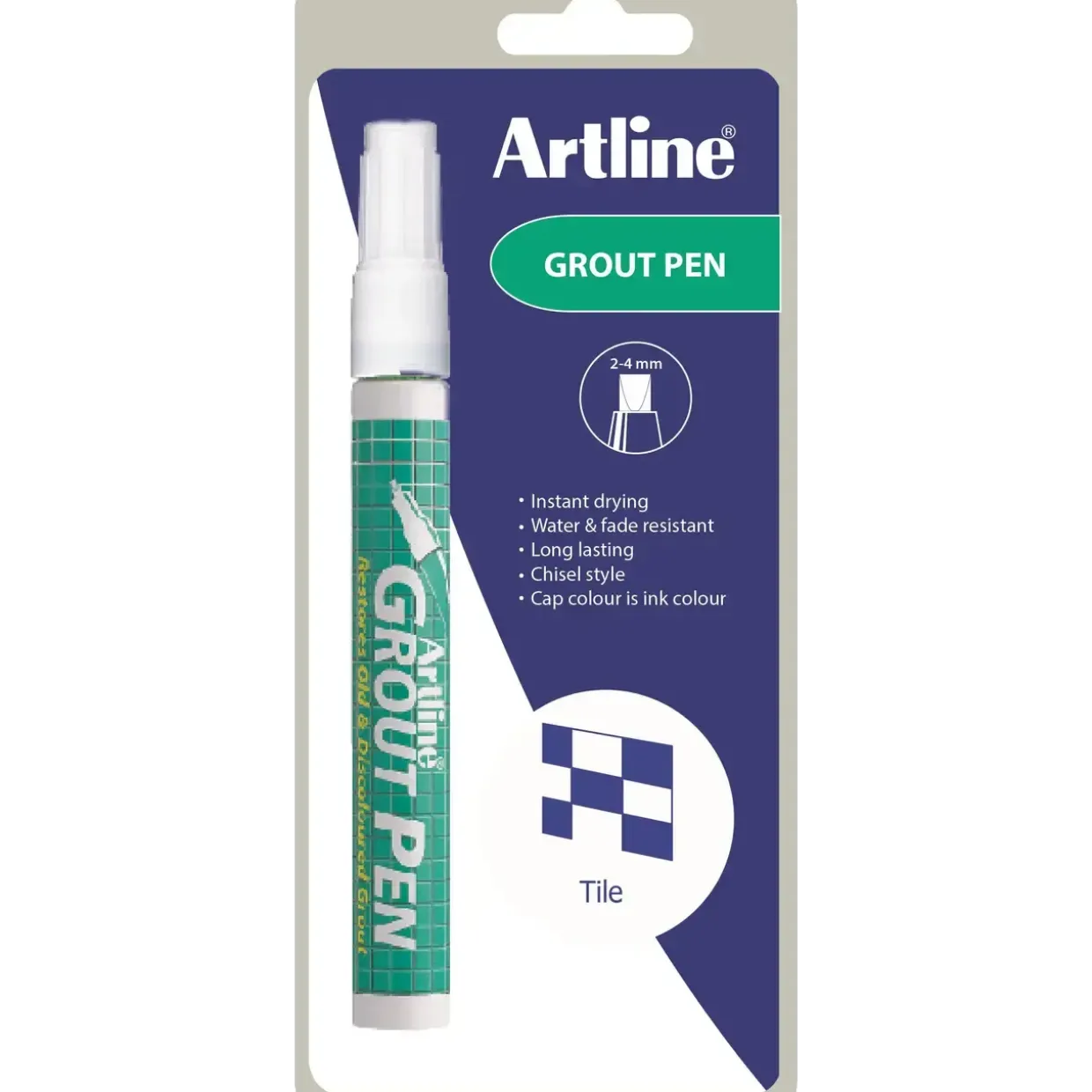 Marker Artline 419 Grout Pen hvid 1/Blister