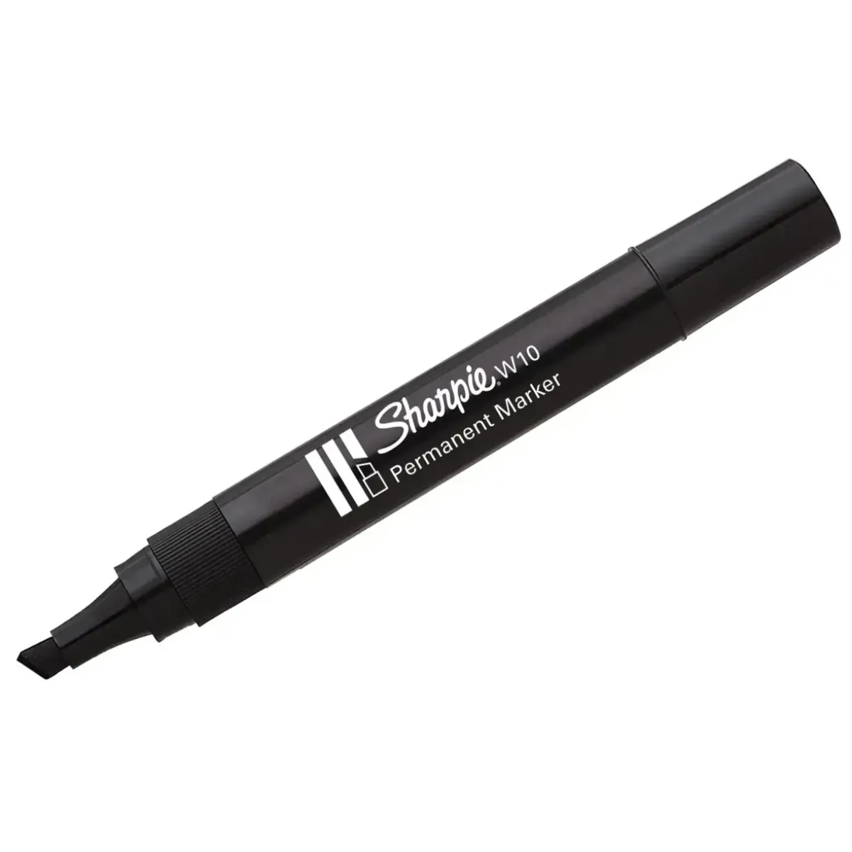 Marker Sharpie Permanent W10 skrå 1,5-5mm sort - Køb minimum 12 stk.