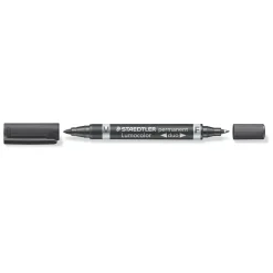 Marker - Staedtler Lumocolor Duo Permanent 348 - Sort - F/M - 10 stk